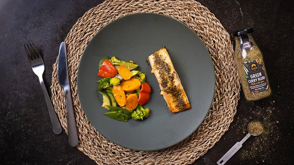 Thai green curry rubbed grilled salmon – deSIAMCuisine (Thailand) Co Ltd